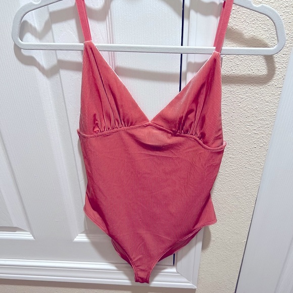 Tops - Pink Suede Bodysuit